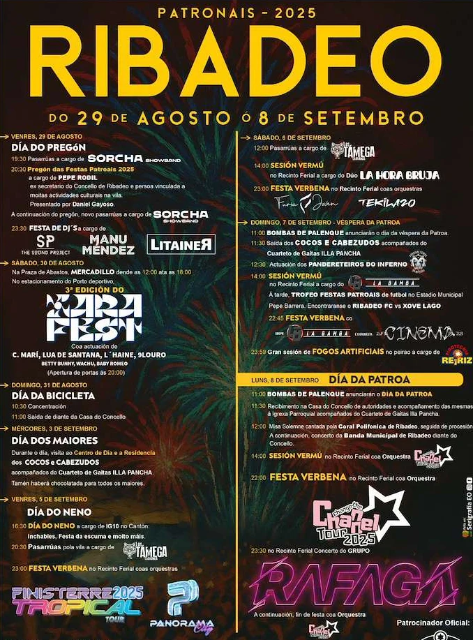 Cartel de las fiestas patronales de Santa María do Campo 2025 de Ribadeo