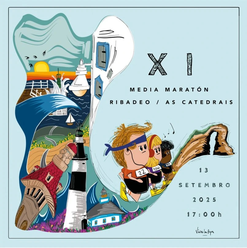 cartel de la media maratón de ribadeo en septiembre